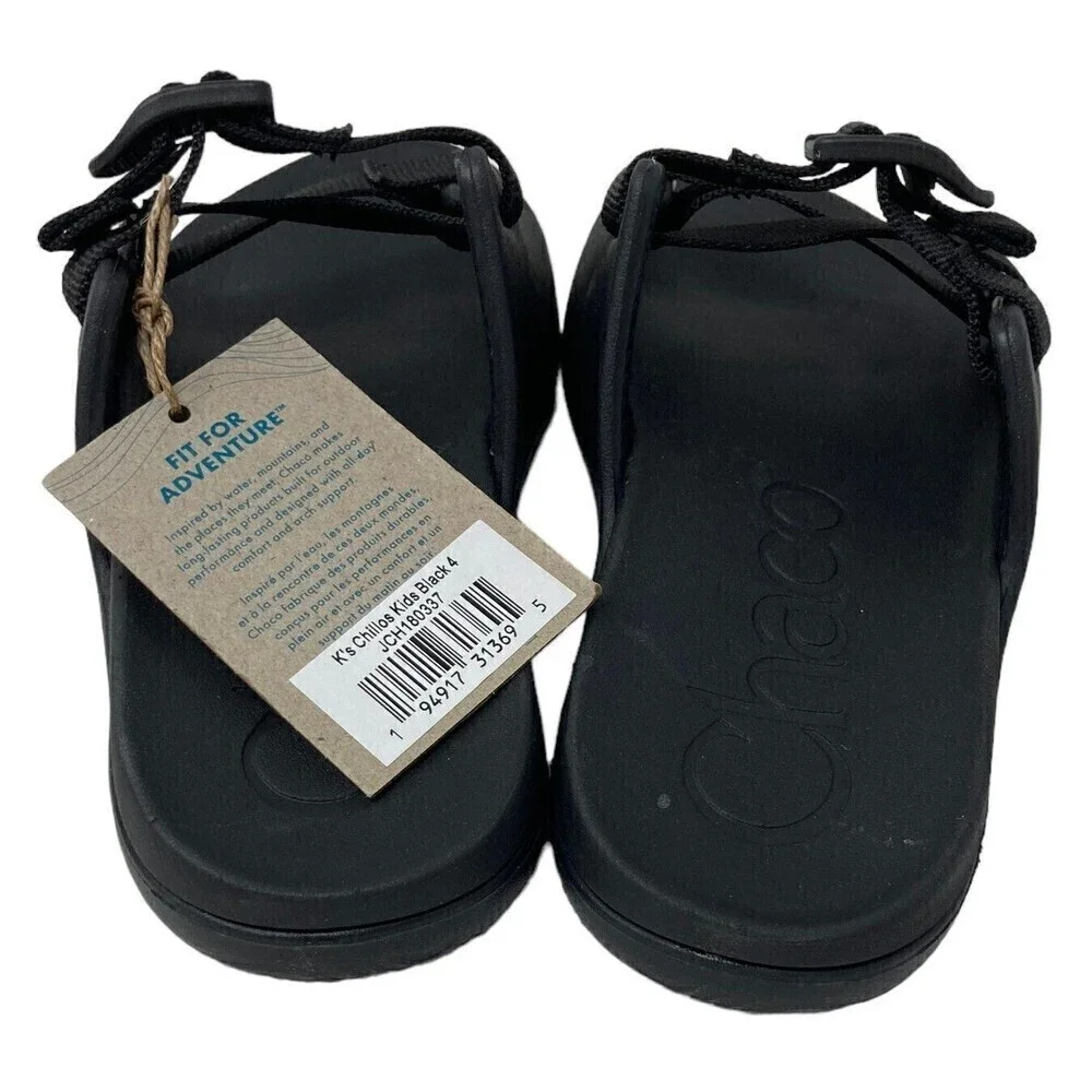 Chaco Chillos Kids Slip-On Sandals Size 4M Ultralight Comfort Black